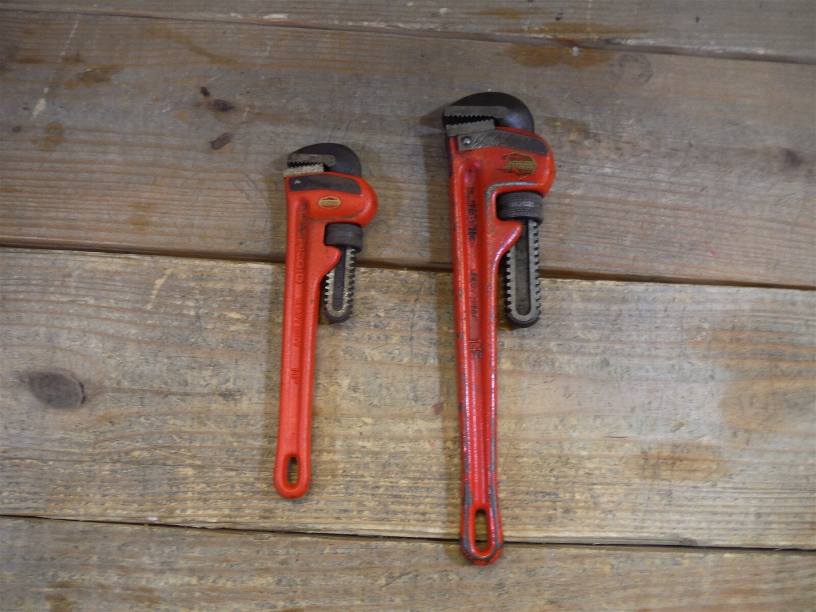 Lot of 2 ridgid pipe wrenches 14″ & 10″ *T02