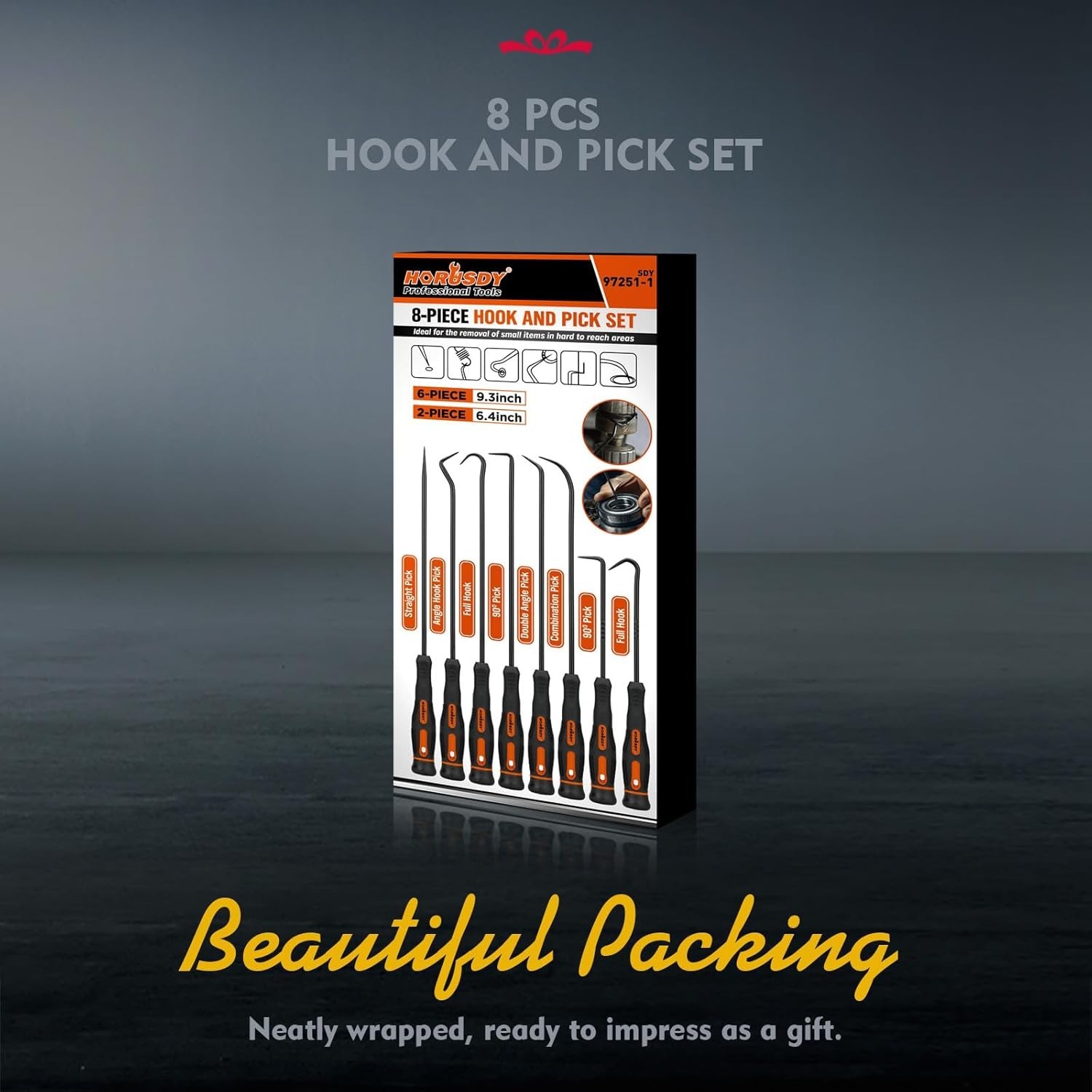 Professional 8-Piece Hook and Pick Set – Rust-Resistant Solutions for Car Repair