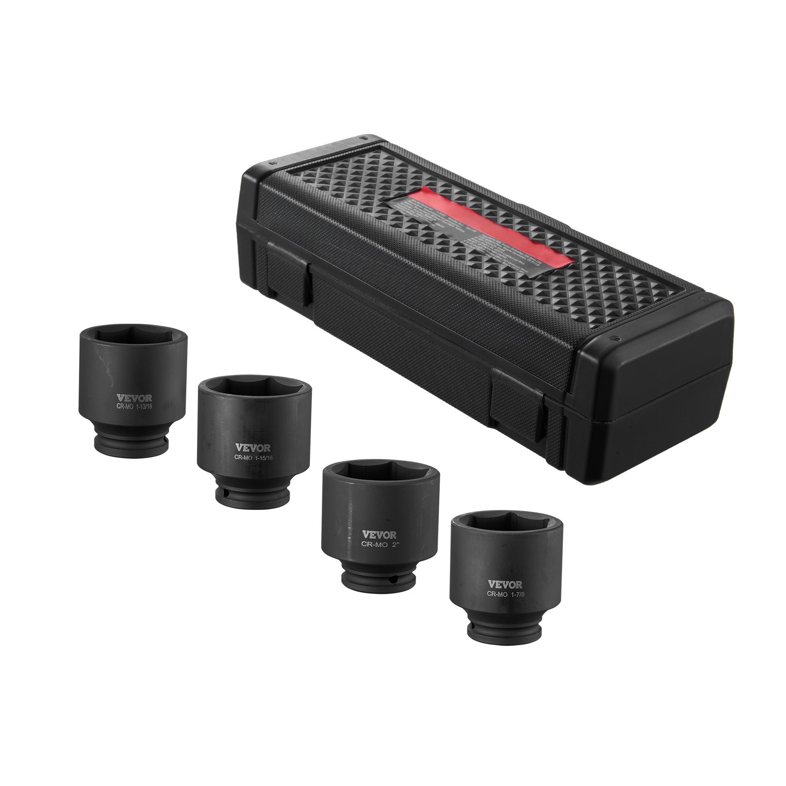 Axle Nut Impact Socket Set 1/2″ Drive 6-Point 4PCS SAE Spindle Nut Socket