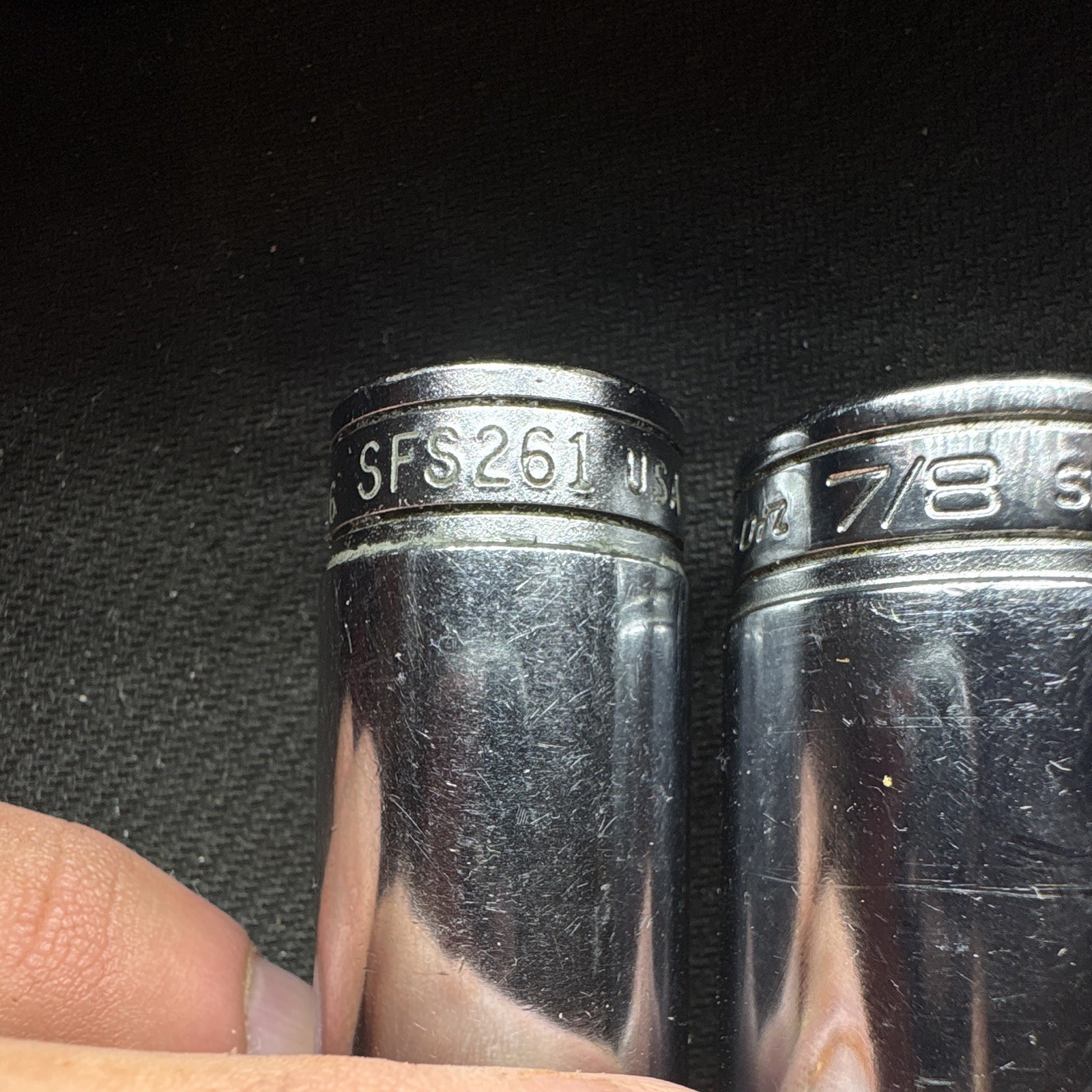 Vintage Snap-on USA SFS Deep Socket Lot 3/8″ Drive 13/16 & 7/8, 2 Pc, 6 Point