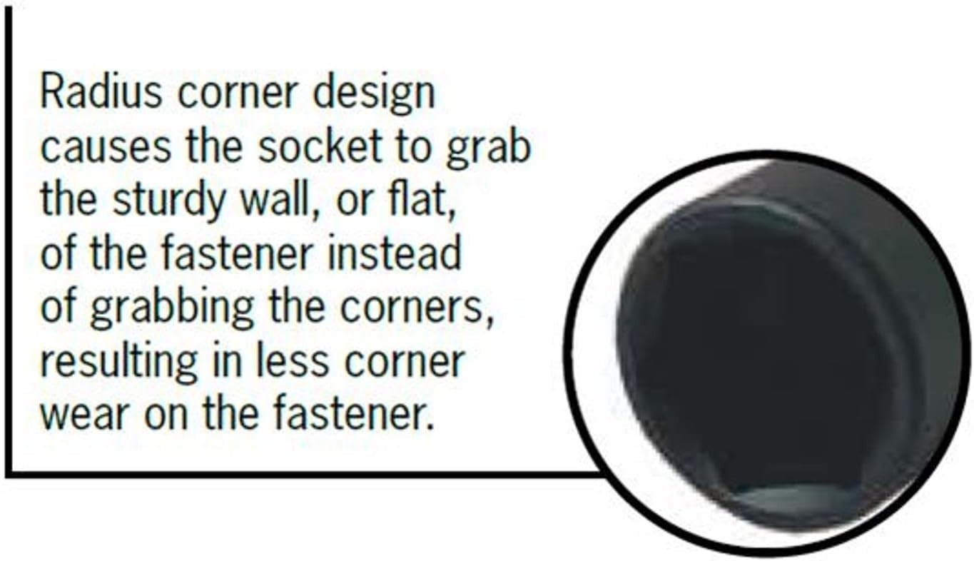 Tough 1/2-Inch Drive 1-5/8-Inch Impact Socket – Prevents Fastener Rounding