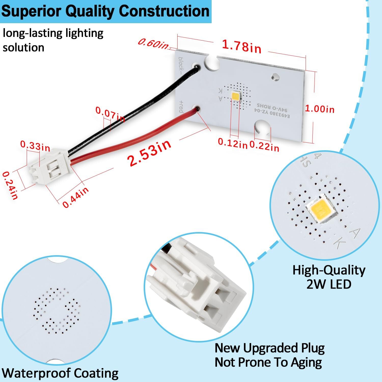 3PK W10843353 W11205083 W10695459 For Whirlpool Refrigerator LED Light Board