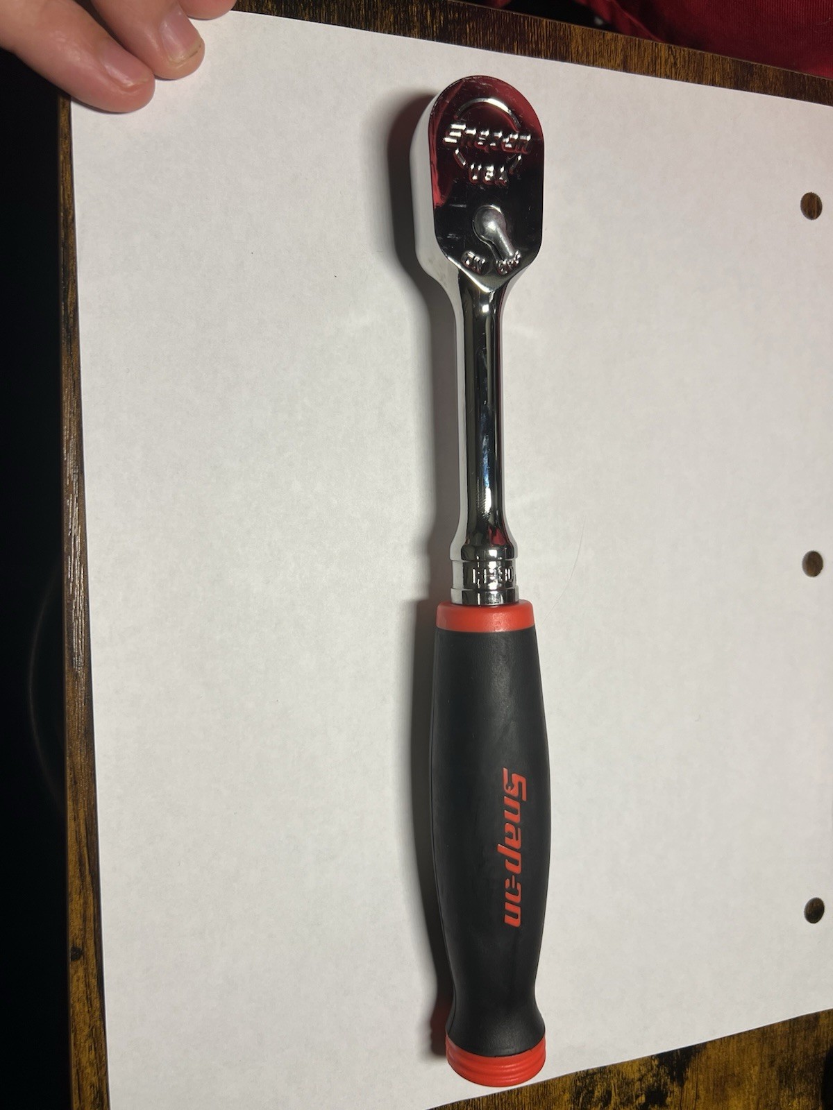 Snap-on Tools NEW 3/8″ Drive RED Soft Grip Standard Handle Ratchet FH80