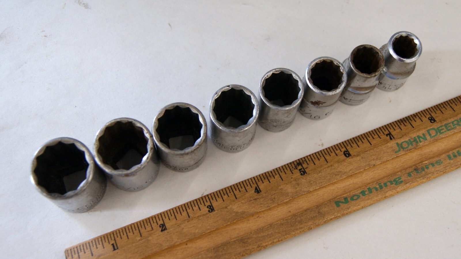 Vintage Craftsman 12 pt. Sockets Set USA Made, 1/2″ Drive, 7/16″ to 7/8″, BN3957