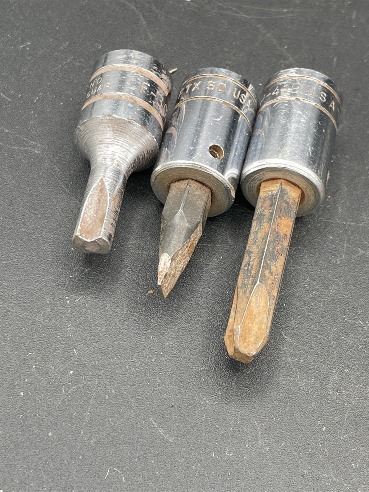 3pc Various Snap-on Tools 3/8″ Drive Socket Bits FTX 50 FP-41B F-30 USA