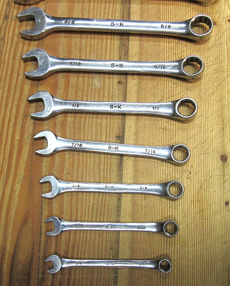Vintage S-K Tools 12pc SAE Combination Wrench Set 1/4″ to 15/16″ SK USA CLEAN