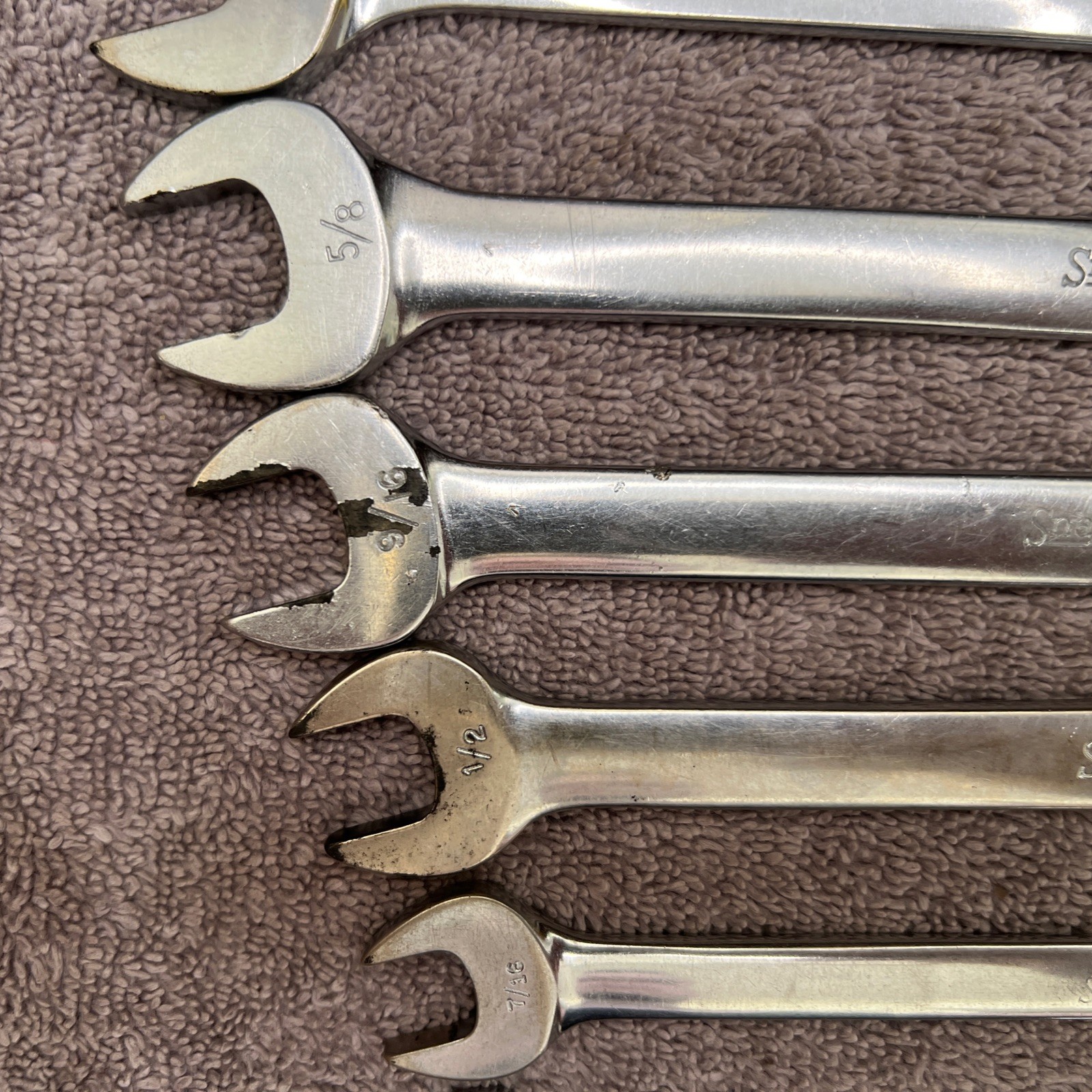 Snap-On Tools USA 7pc 3/8-3/4” (SOEX12-OEX24) Chrome Combination Wrench 12 Point