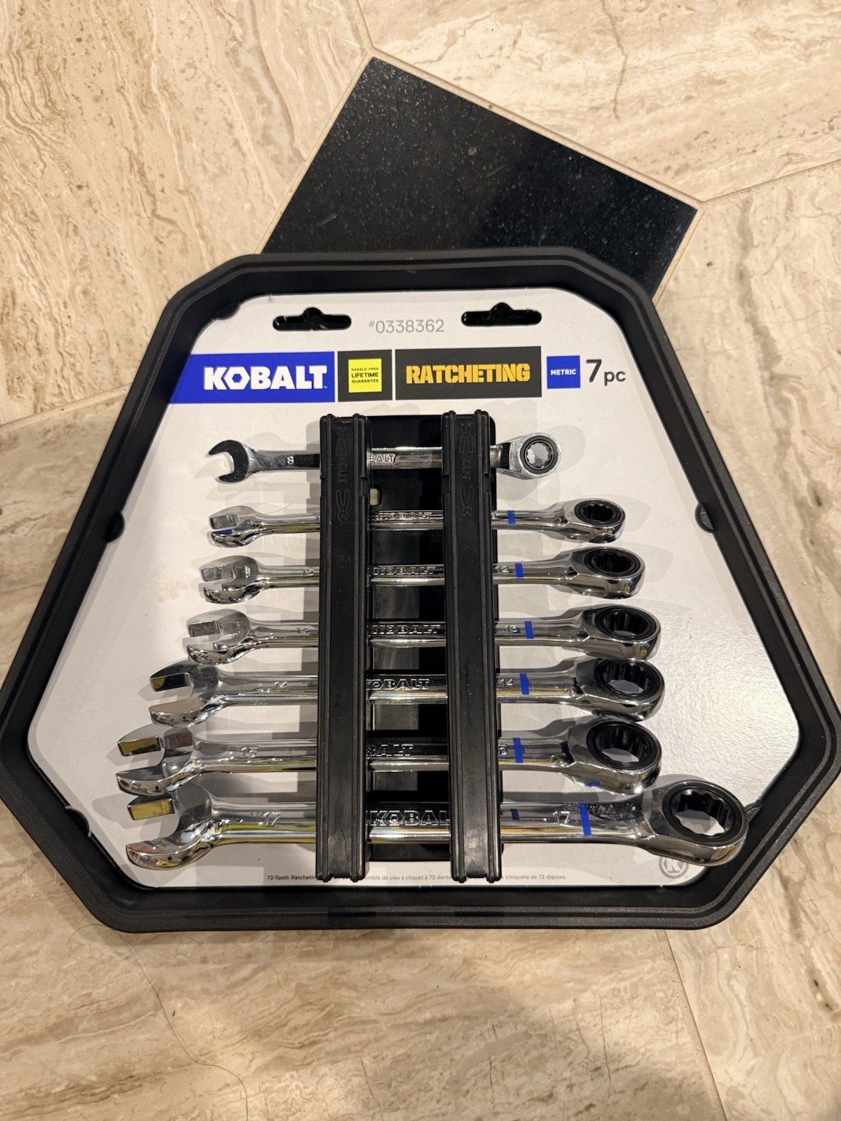 Kobalt 7 Piece Ratcheting Pro90Metric Wrench Set #0338362 Life Time Guarantee