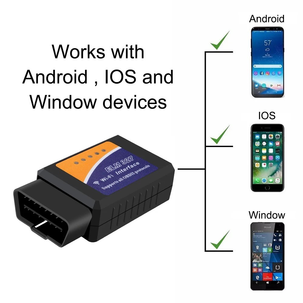 ELM327 WIFI V1.5 OBD2 Scanner OBDII Adapter Car Accessories For IOS Android 1PC