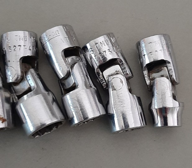 Snap-on Tools 7pc SAE 1/4″ Drive Universal Swivel Socket Set 12pt Point MARKED