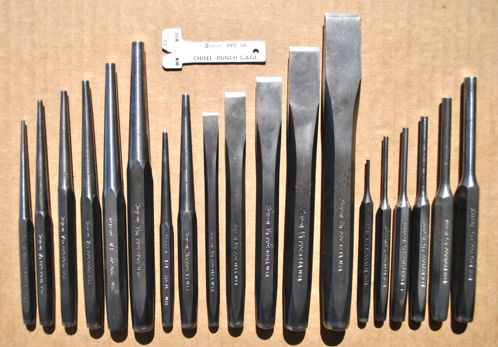 Snap On Tools 20 pc Punch and Chisel Set Automobile Tools Motorcycle Tools