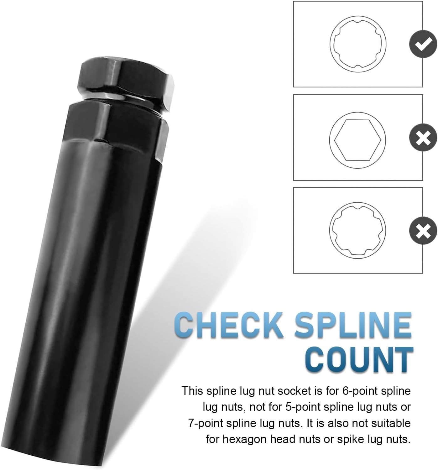 Versatile 6 Spline Alloy Steel Lug Nut Tool – Fits Most Vehicles with Ease