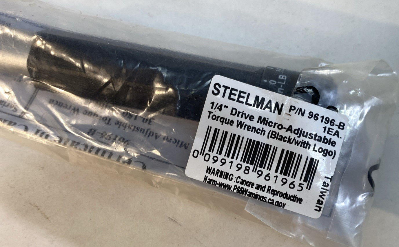 Steelman 1/4 in. Drive Adjustable Torque Wrench, 30 to 150 Inch Pounds 96196-B