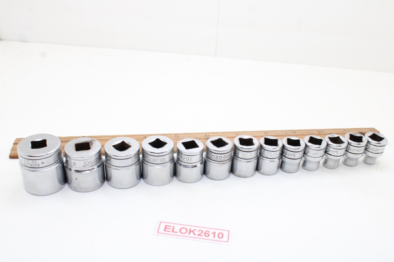 Snap-on F081 – F281 1/4-7/8″ 3/8″ Drive 12 Point 12 Piece SAE Chrome Set USA