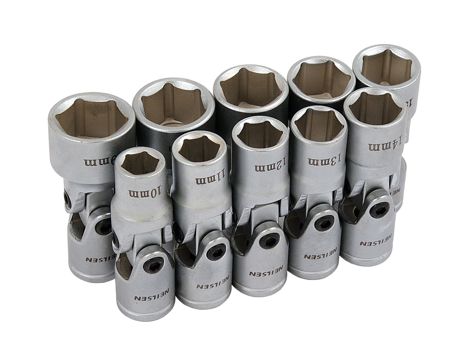 3/8″ Universal Wobble Joint Socket Set 10, 11, 12, 13, 14, 15, 16, 17, 18, 19mm