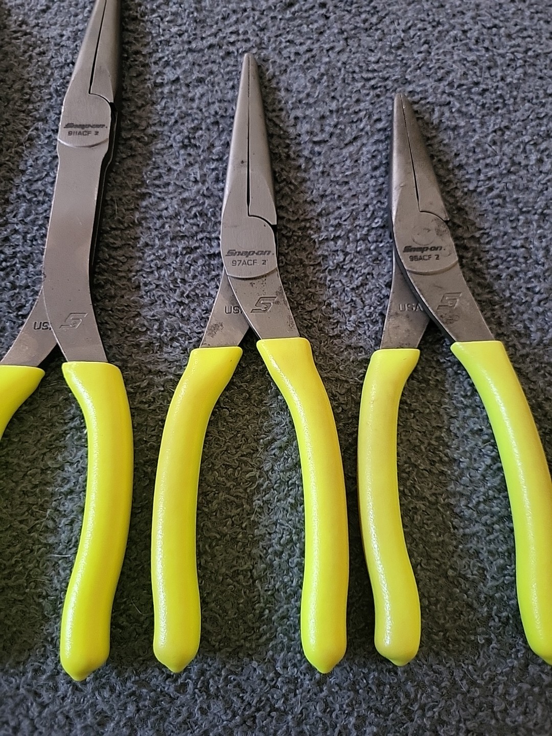 Snap on Tools 5 Piece Hi-Viz Yellow Pliers Set