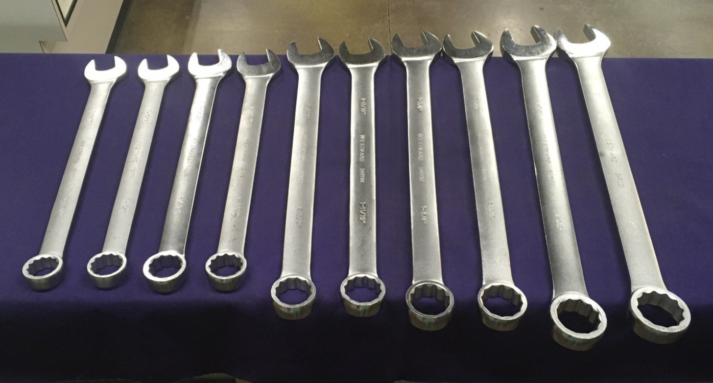 Westward 54DG02 Ratcheting Wrenches Set of 10 20″-26″ w/ Canvas Storage Bag