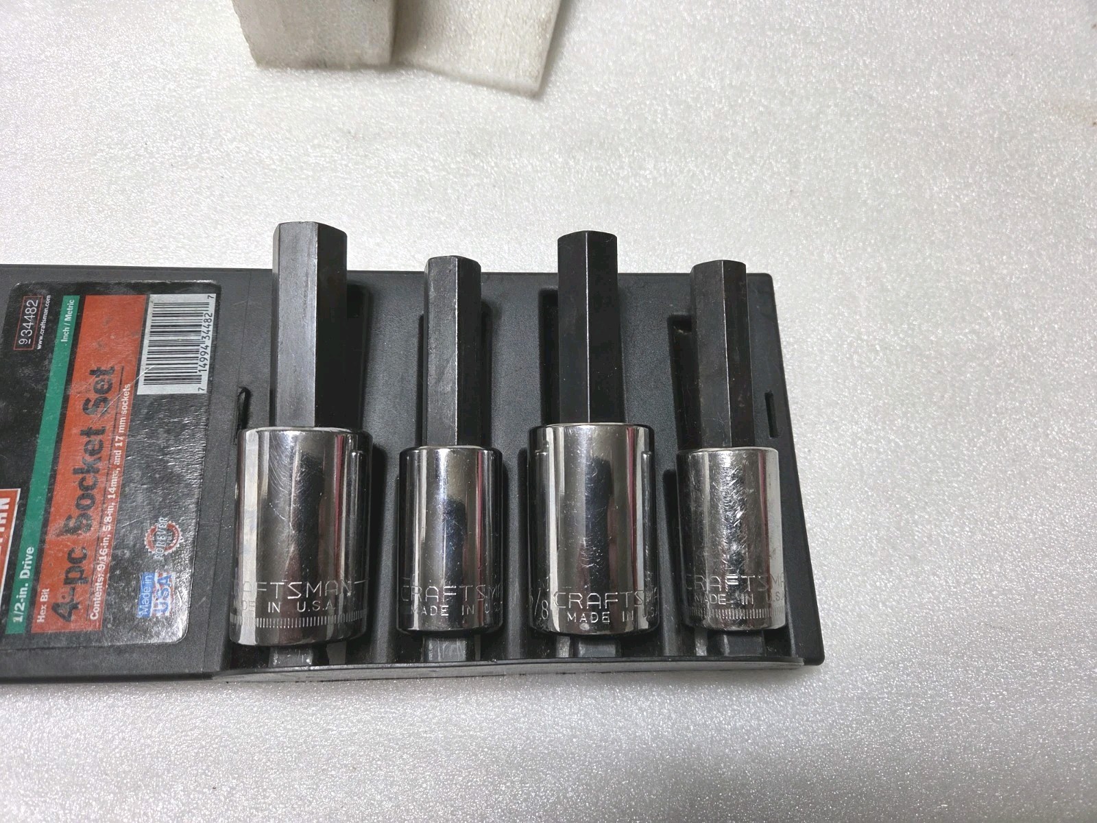 Craftsman 934482 1/2″ Dr. Metric And Sae Hex Bit Sockets 14mm,17mm,9/16, 5/8 USA
