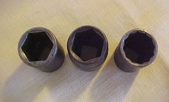 3 Vintage 1/2″ Dr. Impact Sockets, 25/32″, 3/4″, 6Pt. and 3/4″ 12Pt. Lot