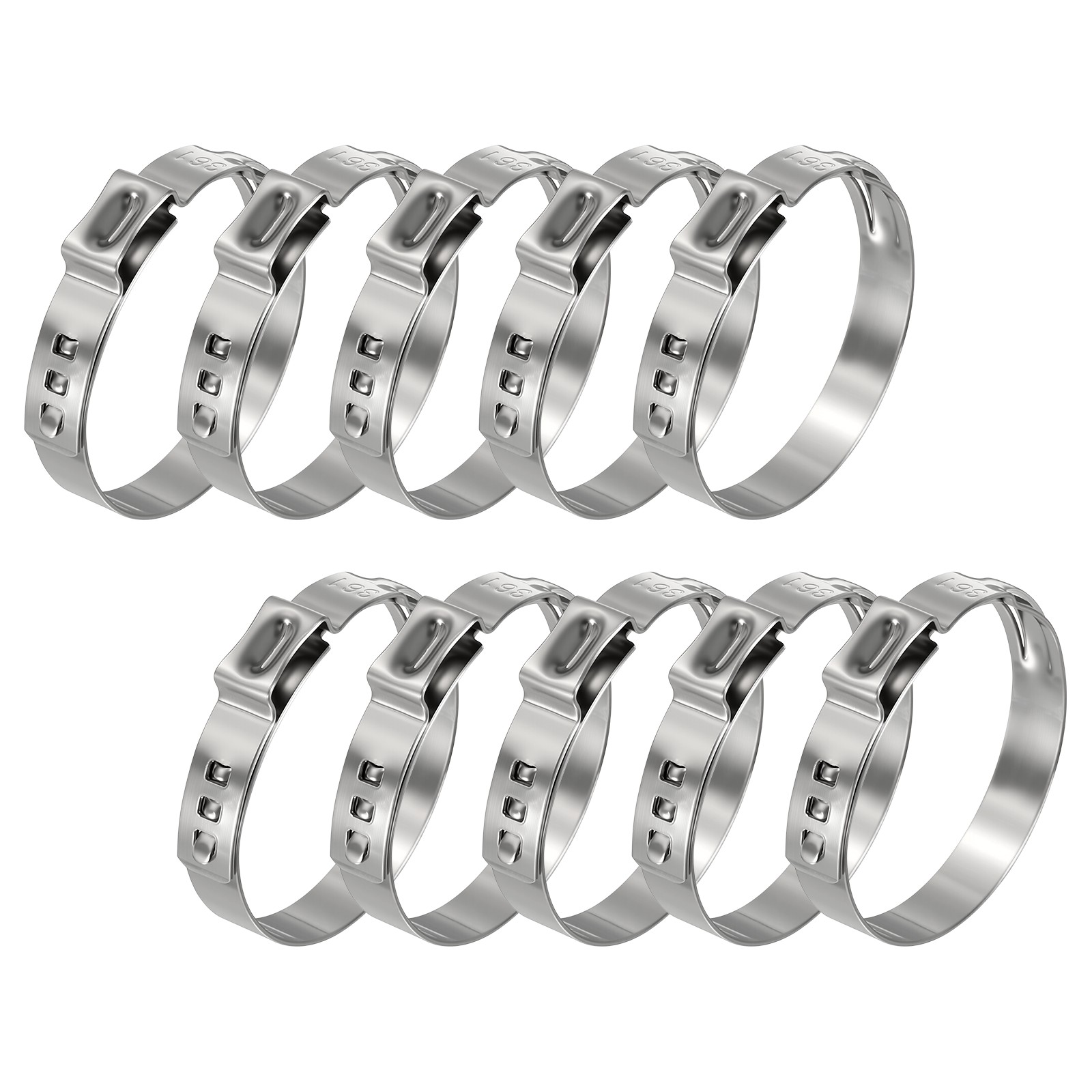 10 Packs 304 Stainless Steel Single Ear Hose Clamps, Working Range 28.4-31.6mm