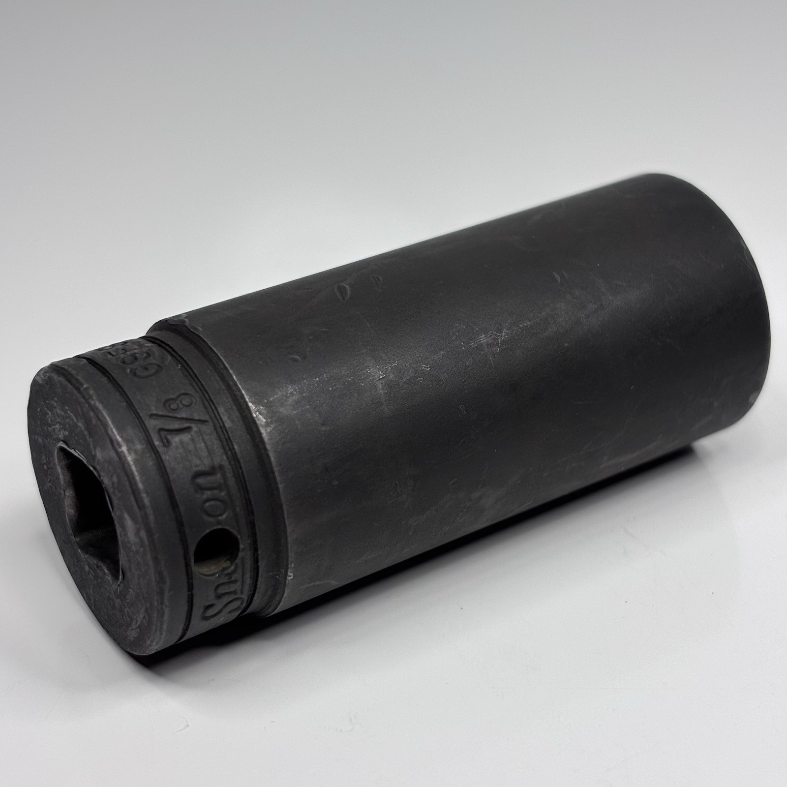 Snap On Tools GSFS281 3/8 Dr 6Pt SAE 7/8 Flank Dr Black Industrial Deep Socket