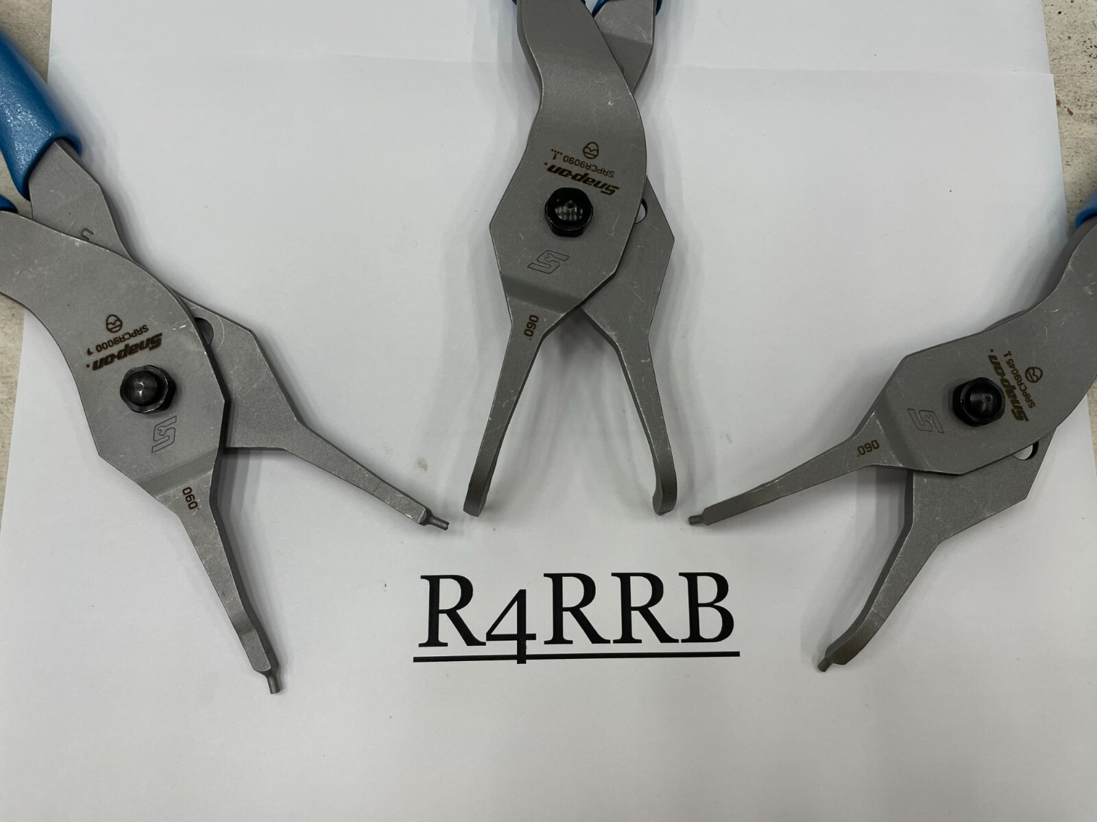 Snap-on Tools USA NEW 3pc PEARL BLUE Soft Grip .090 Tip Snap Ring Pliers Lot Set