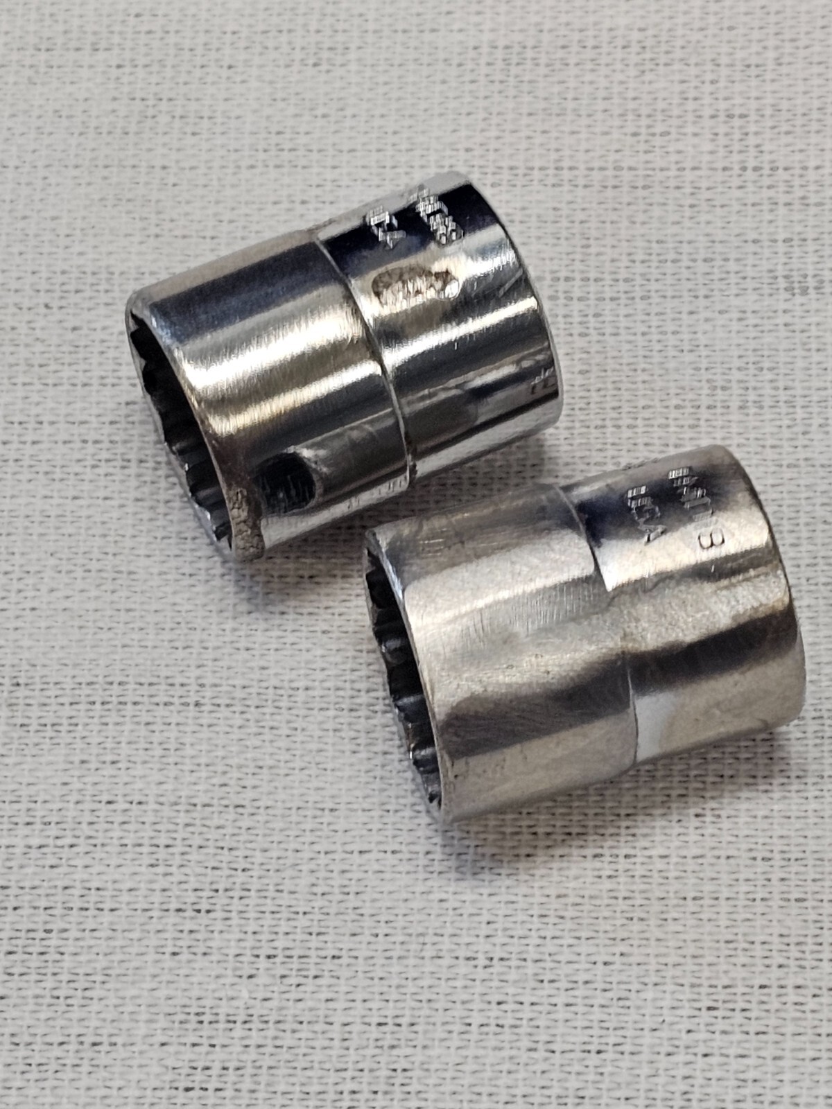 2 Snap-on Shallow Standard Sae 12 Point Socket 1/4″ Drive TMD18 9/16″ USA