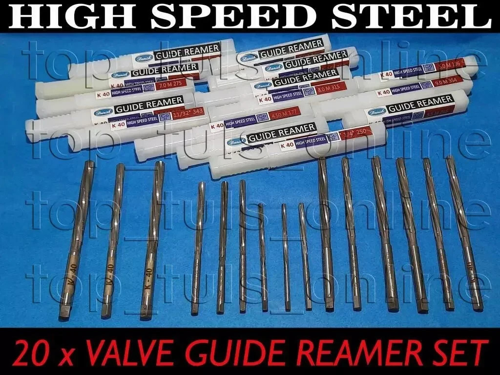 20x K-40 H-7 CONTROLLED TOLRE ALL IN ONE VALVE GUIDE REAMER KIT HIGH SPEED STEEL