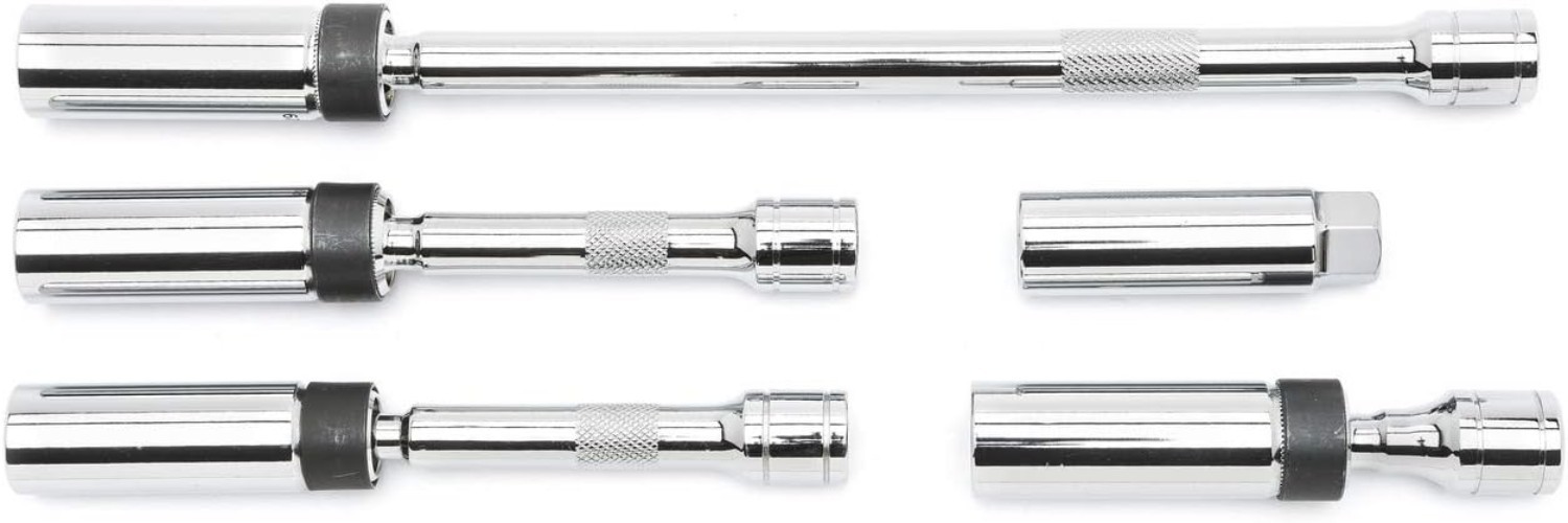 Durable 5-Piece 3/8″ Drive Swivel Spark Plug Socket Set with Magnetic Design