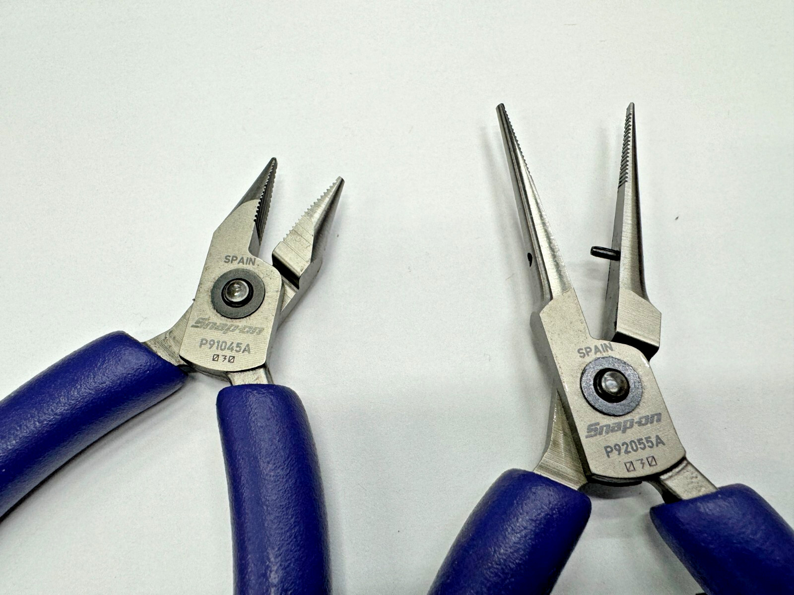 Snap-on Tools DARK PURPLE 2pc SOFT GRIP Needle Snipe Nose Precision Pliers Set