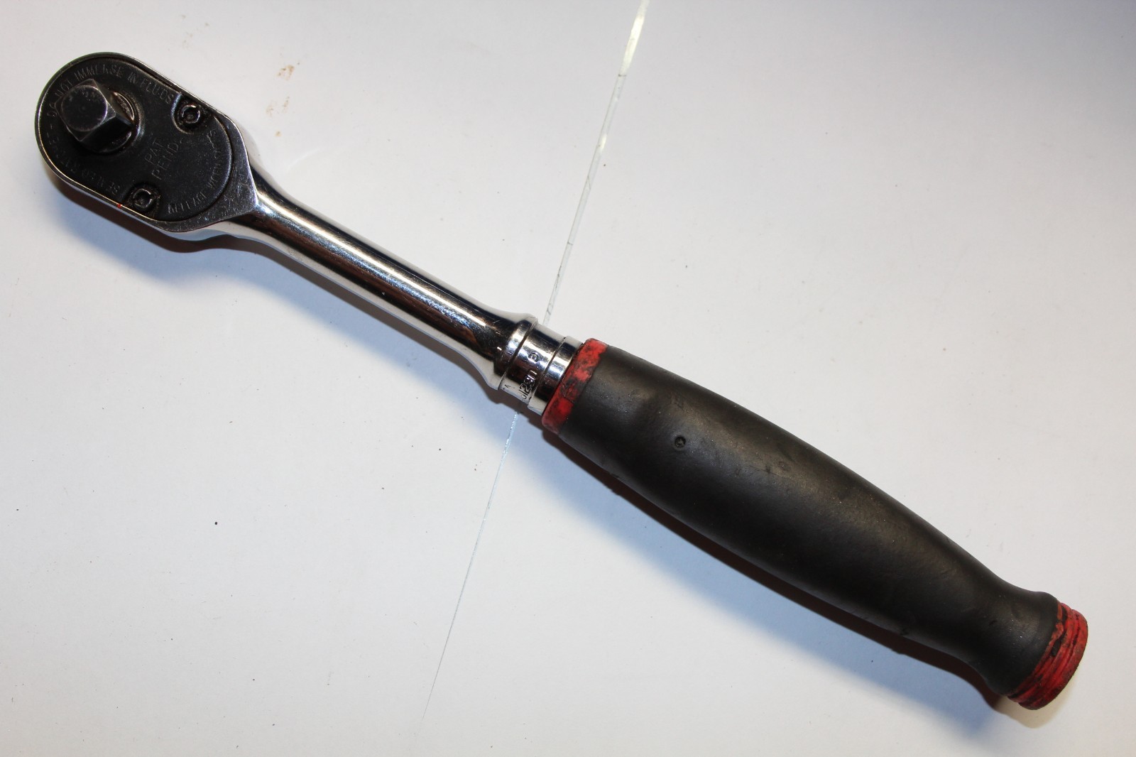 Snap-on Tools 3/8″ Drive RED Soft Grip Standard Handle FH80 USA