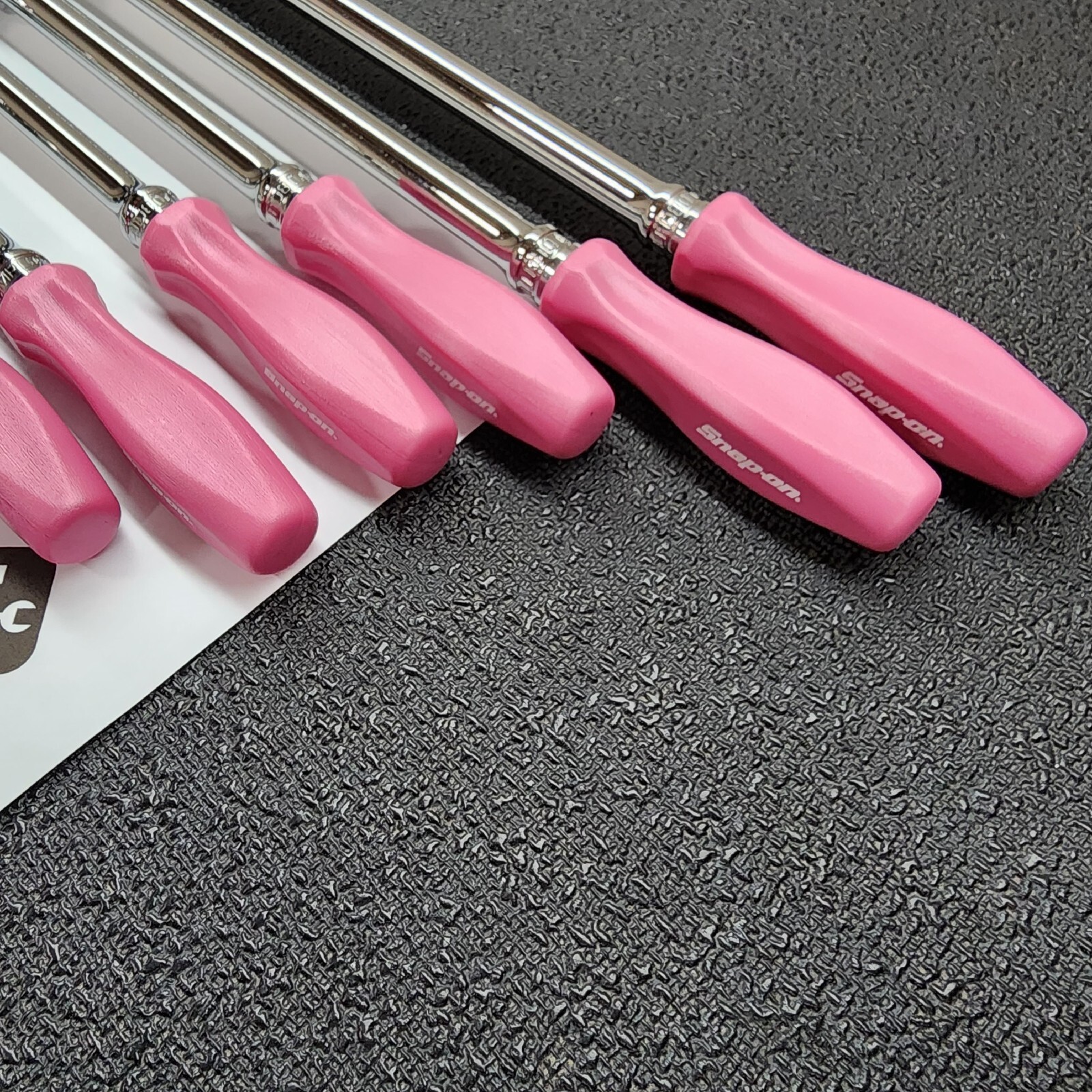 Snap-on Tools NEW 8pc PEARL PINK Hard Handle 3/8″ Drv Fixed Flex Ratchet Lot Set