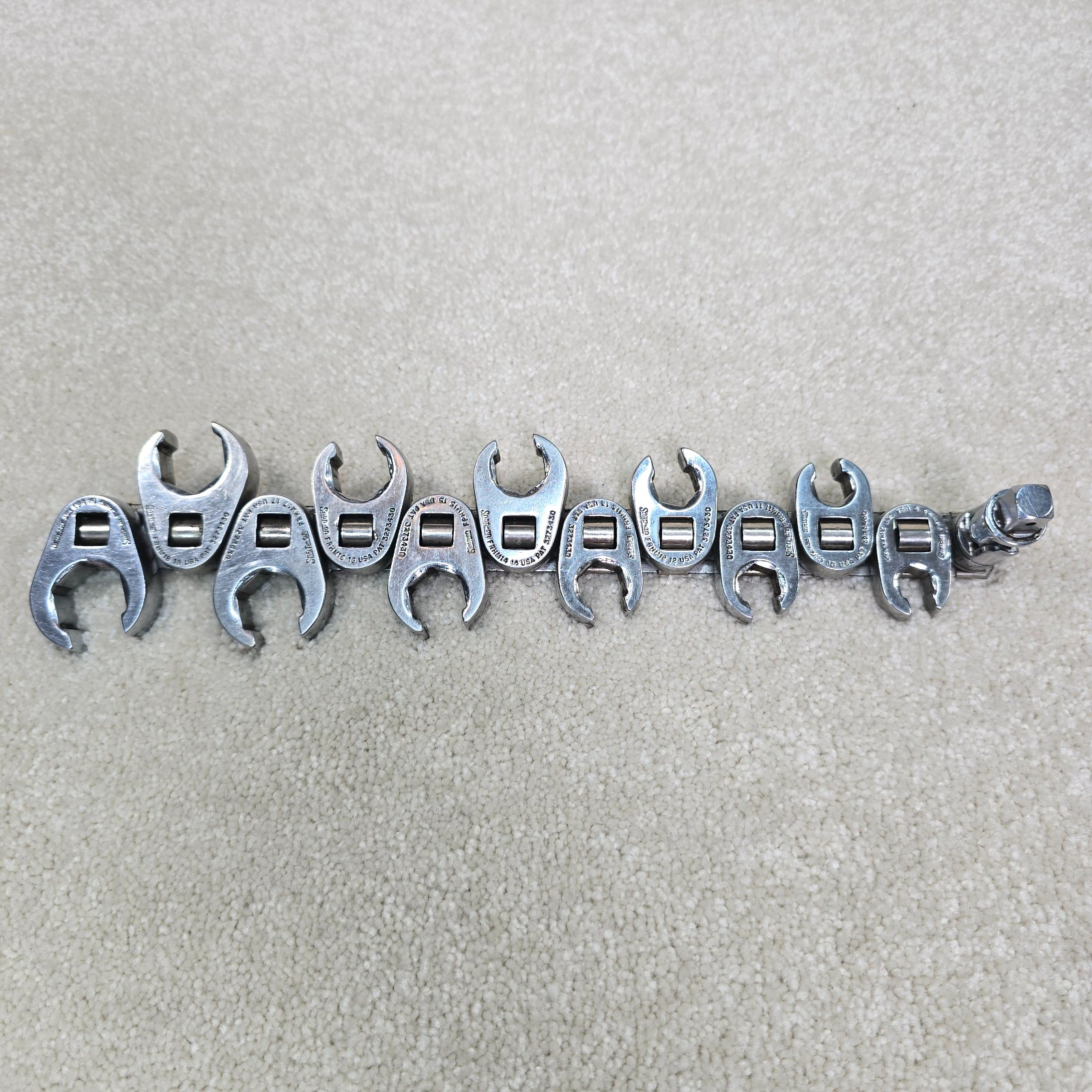 Snap-on 3/8″ Drive 6 Point Metric Flank Drive Flare Nut Crowfoot 9-19mm 11pc Set