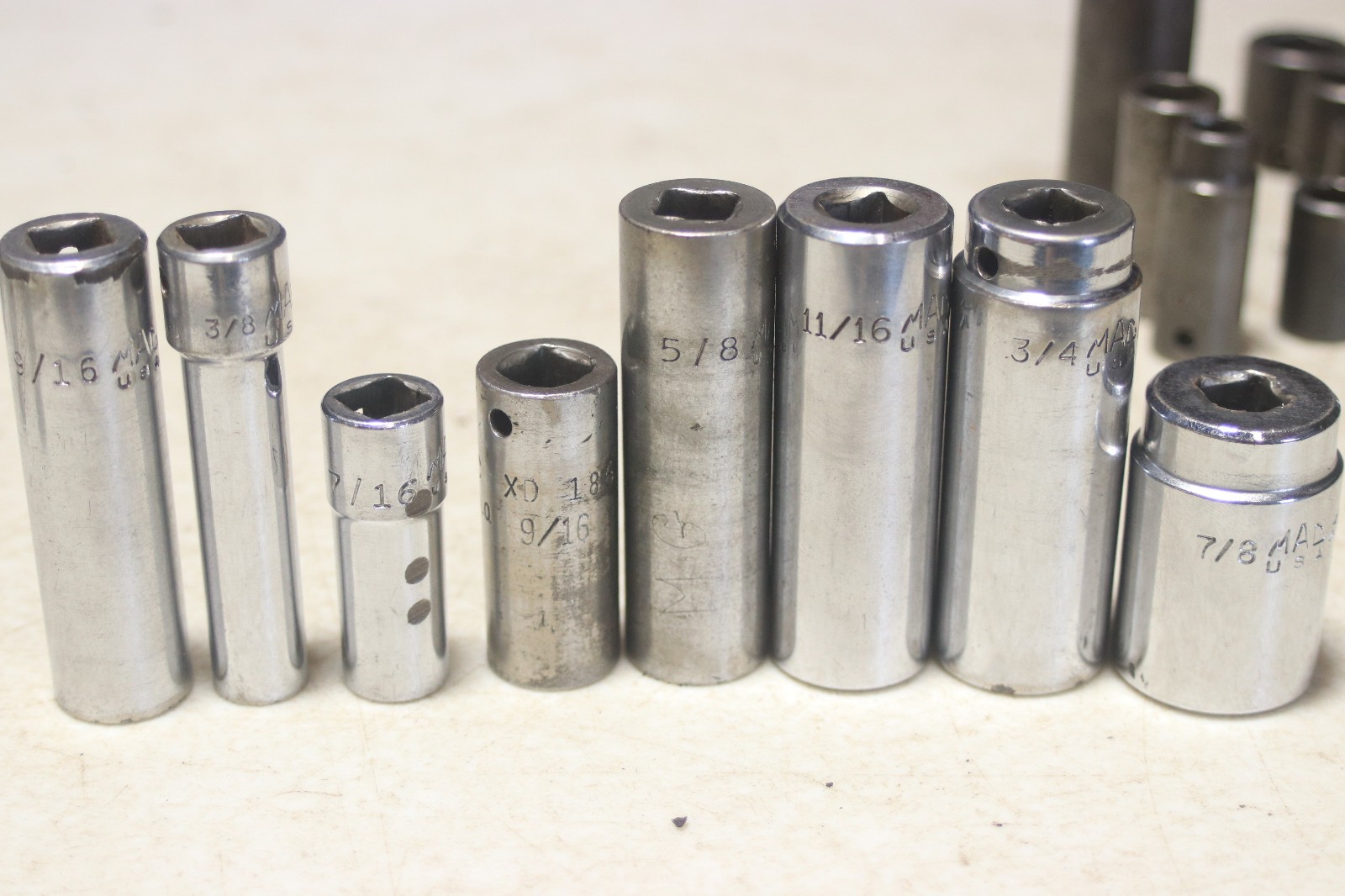 Lot of 50 MAC Tools 3/8 & 1/2 Inch Drive Sockets ALL Different SAE & Metric