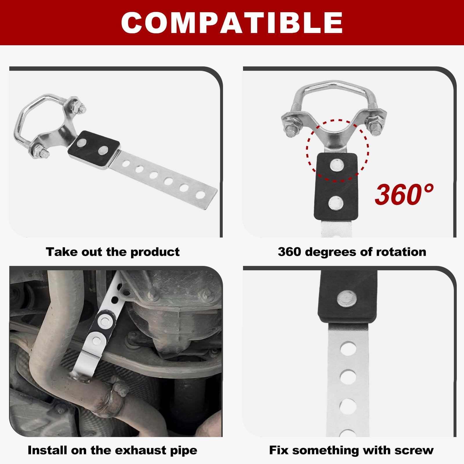joytrace Heavy Duty Exhaust Hanger 2 Pcs Set Universal Flexible Muffler Hang…