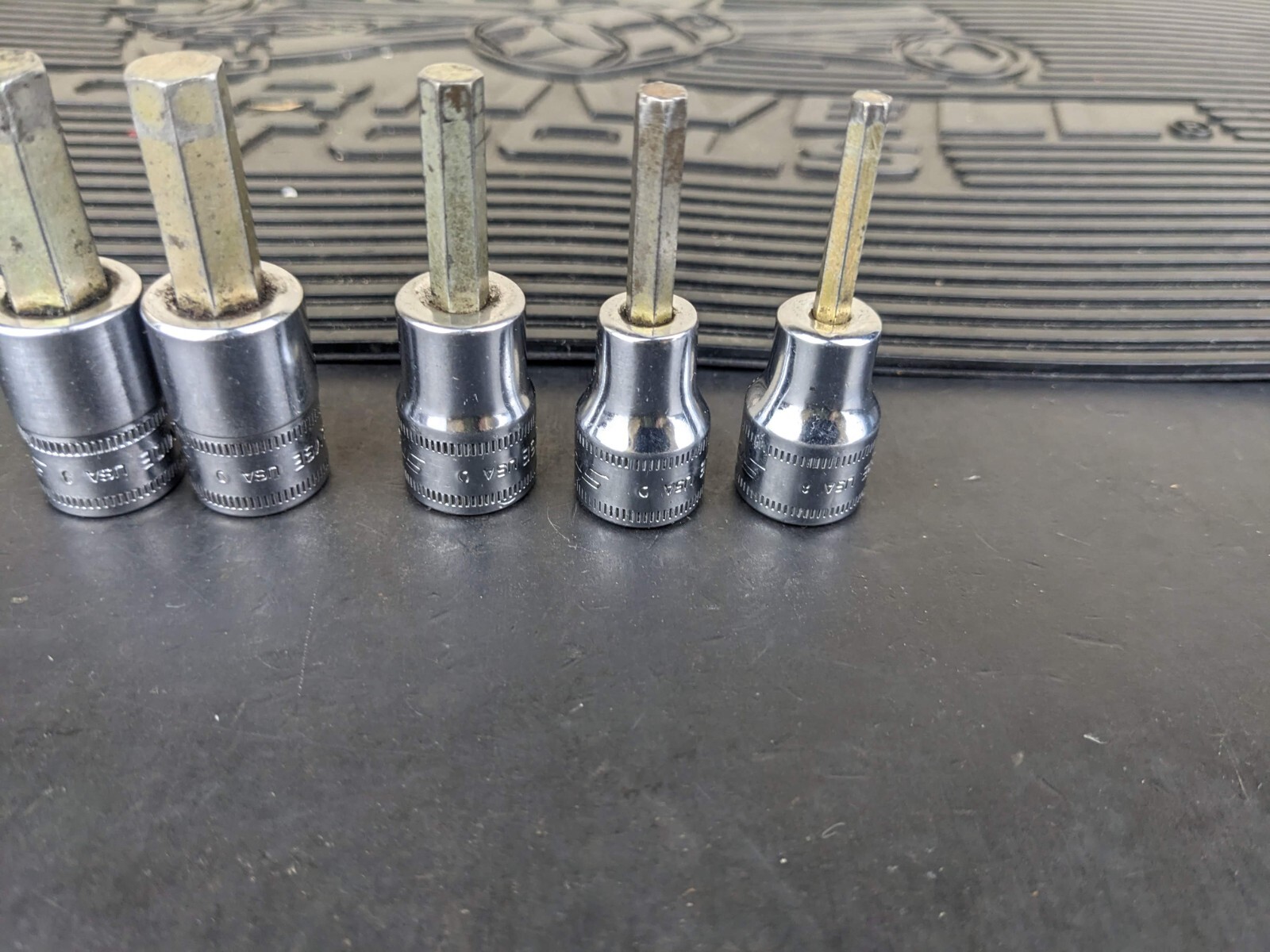 #ba752 Snap On 3/8″ Drive Metric Hex Bit Socket Set – 4-6, 9, 10mm 207EFAMY