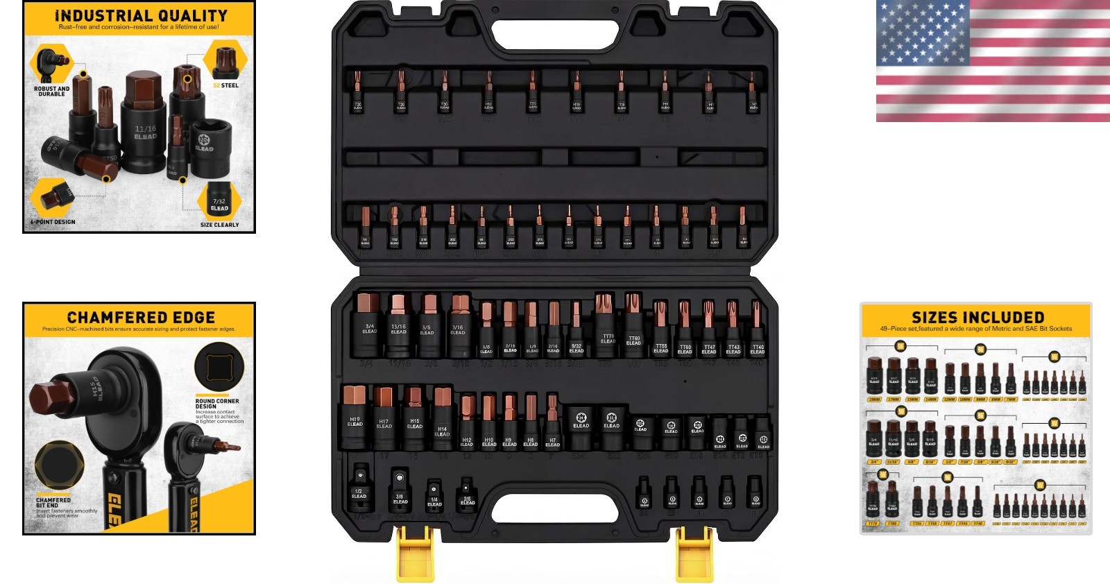 66-Piece Torx & Hex Bit Socket Set for Automotive