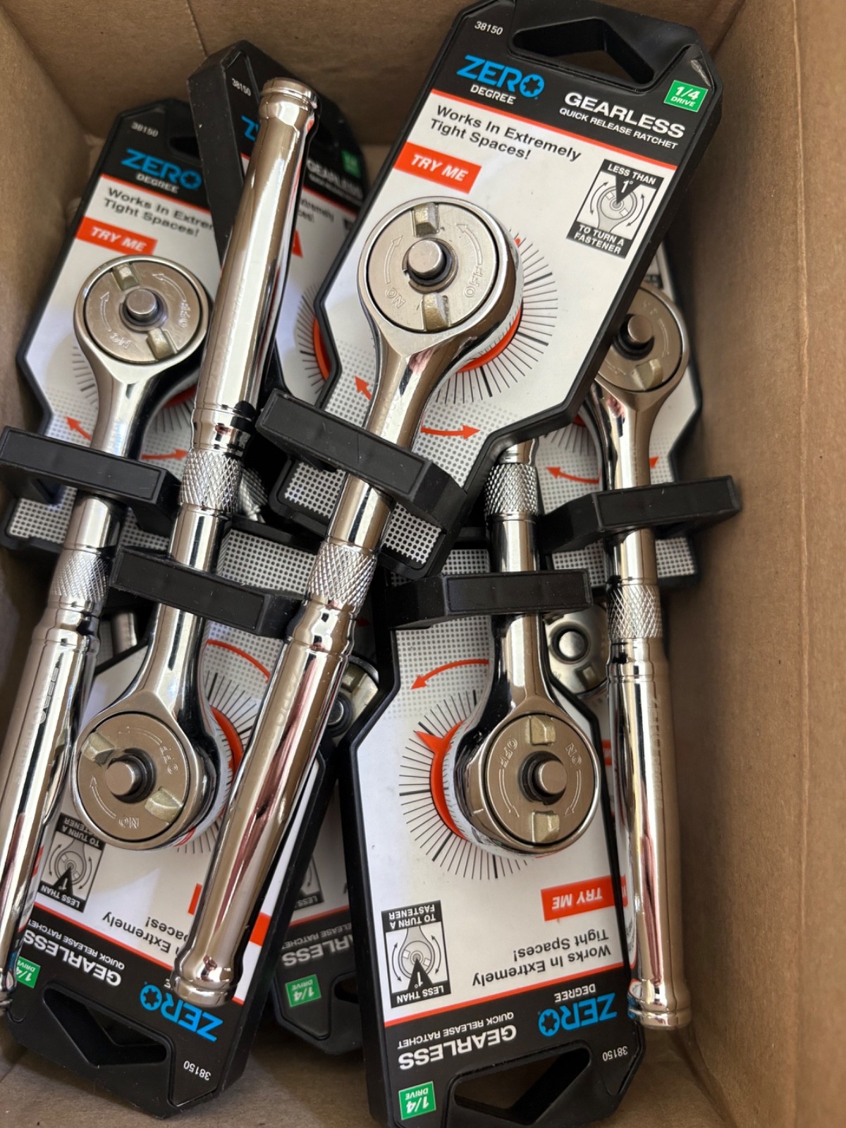 Zero Degree Ratchet Wrench, Gearless Socket Wrench 1/4″ – BULK – 10 Pk, 38150