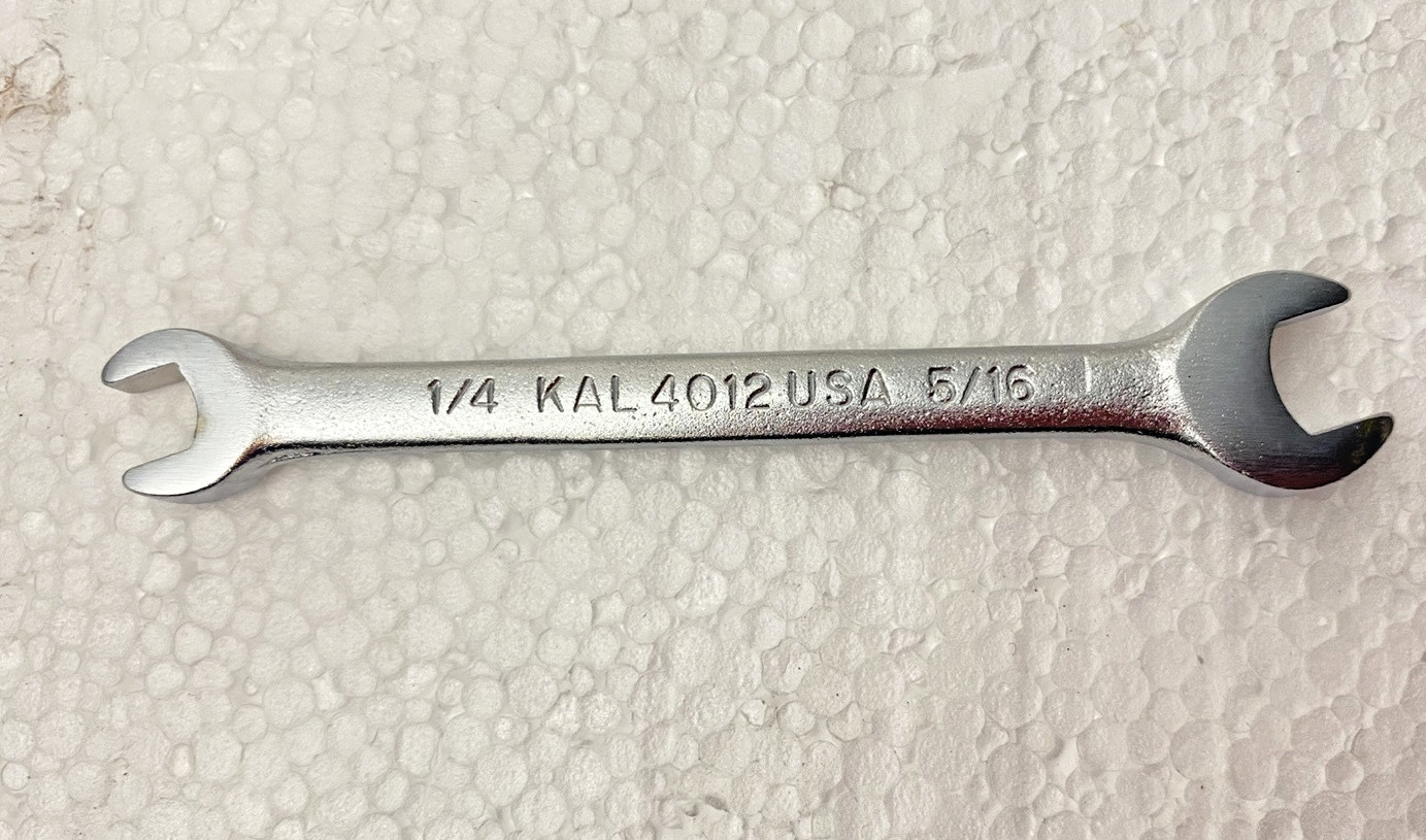 NOS Vintage KAL 4012 USA Double Ended Open End Wrench 1/4″ x 5/16″ Forged in USA
