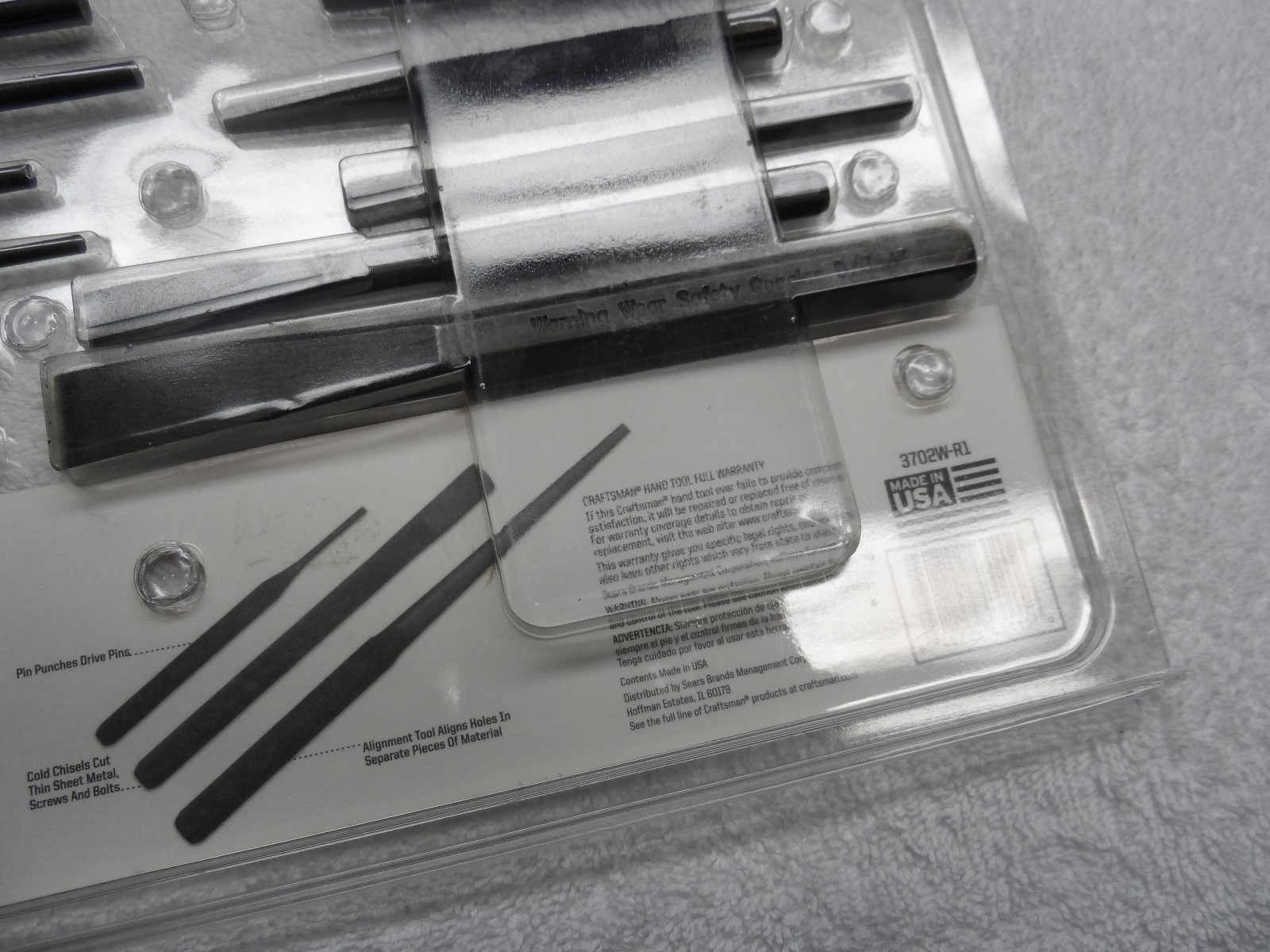 Craftsman Center Pin Punch Chisel Alignment Tool Set USA, 12 pcs – Part # 43115