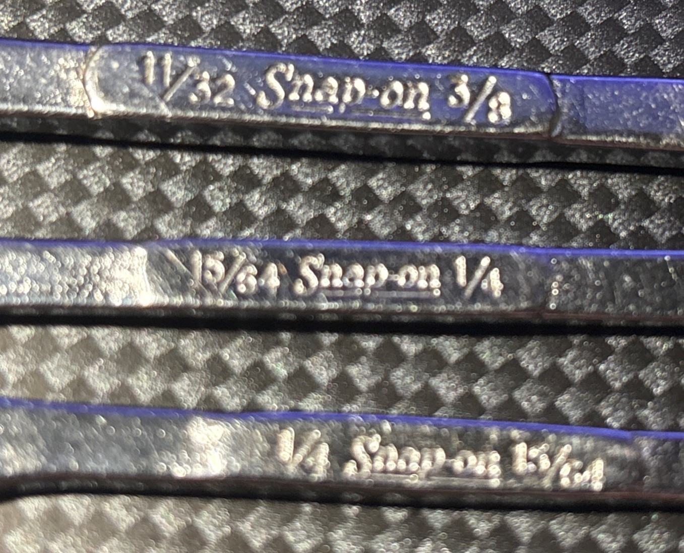 Snap On 3 Piece SAE Ignition 4 Way Open End Angle Wrench Set DS Series