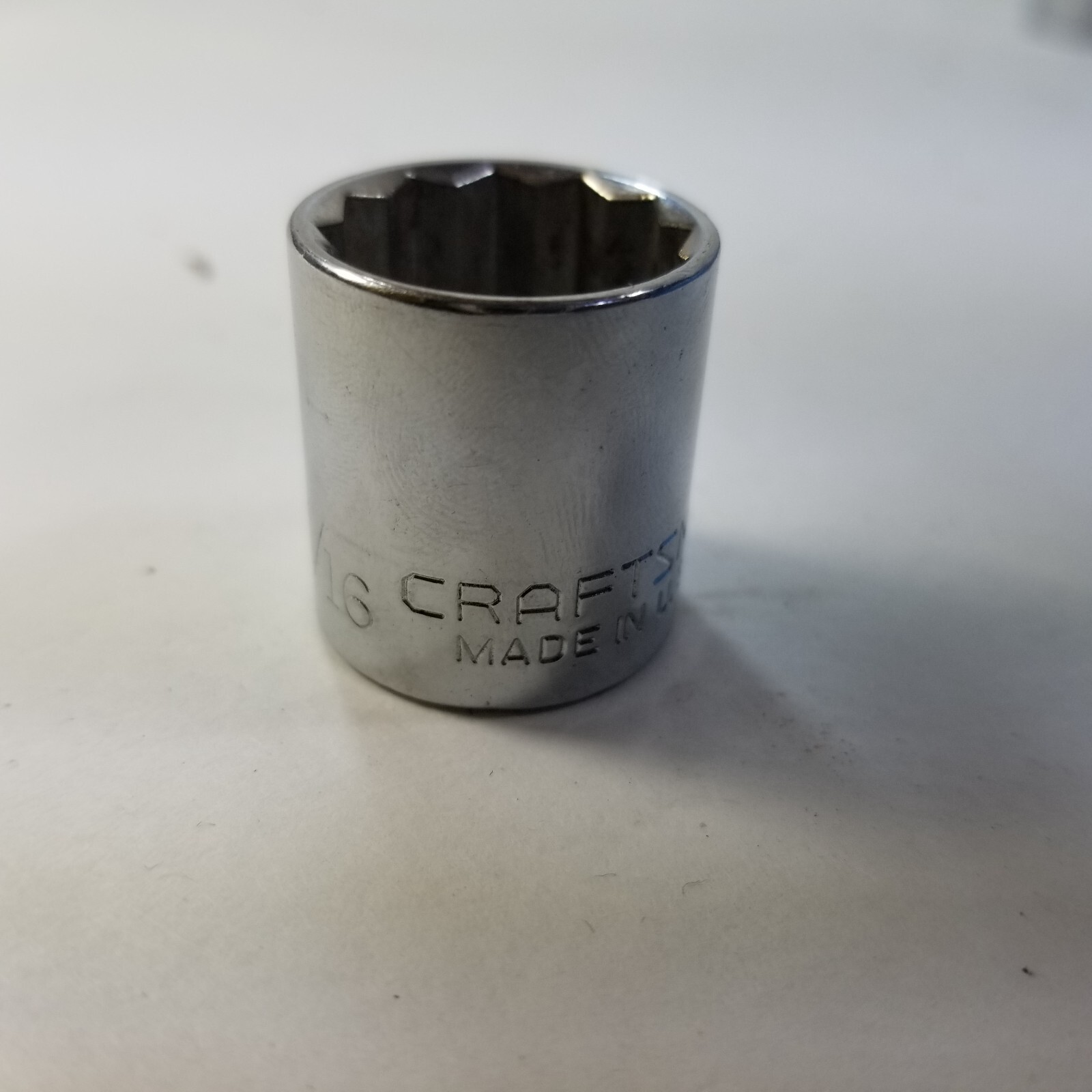 Craftsman -G- 11/16″ 12 Point Shallow Chrome Socket 3/8″ Drive 44336 USA