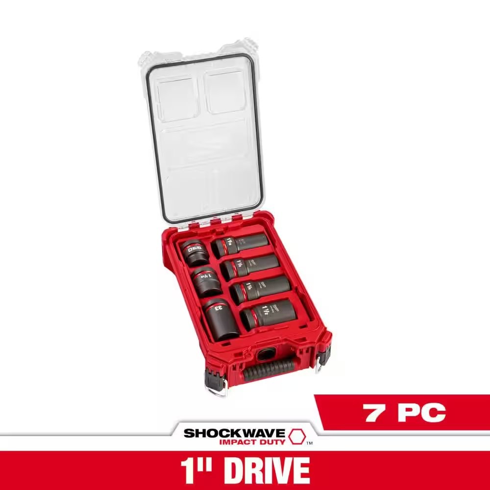 SHOCKWAVE Impact Duty 1 in. Drive 7-Piece MM and SAE Wheel Service Socket-Pack O