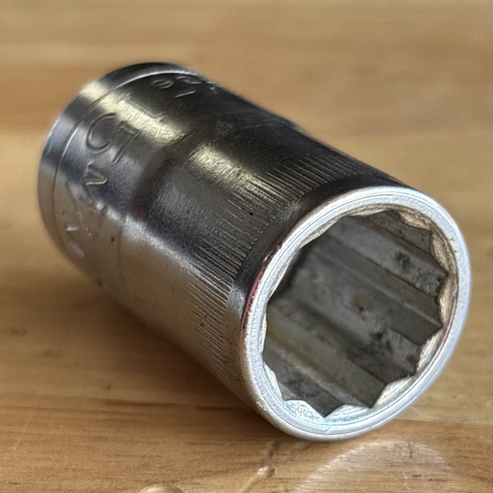 Craftsman 15mm Shallow Socket 1/2″ Drive 12 Point Top Knurl VV Series 44236 USA