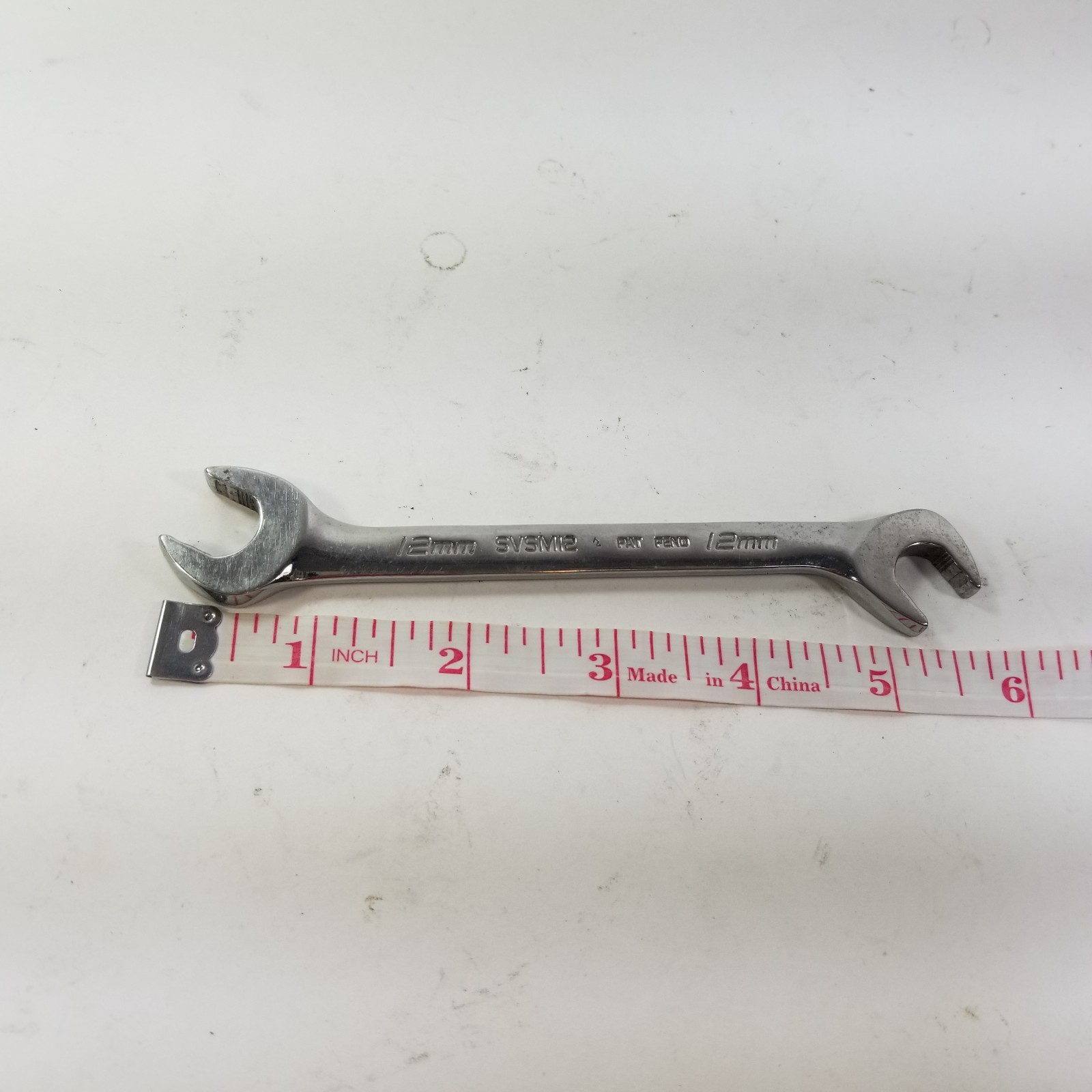 Snap On 12mm Metric SVSM12 Flank Drive Plus Four Way Angle Head Open End Wrench