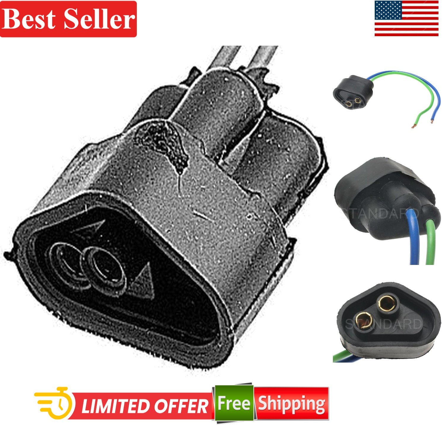 Electrical Socket Female 1 Terminal Connectors 7 in Harness Machined Exterior