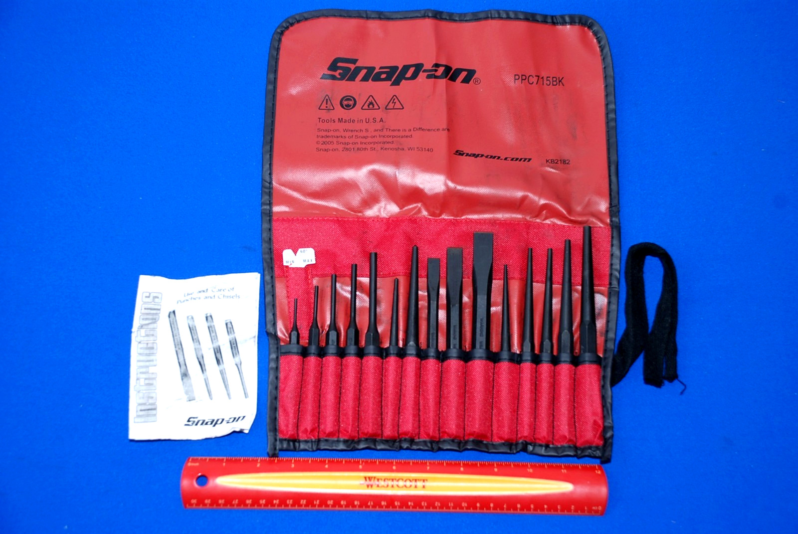 Snap-on NEW & Ships for FREE 16 Piece Punch and Chisel Set PPC715BK