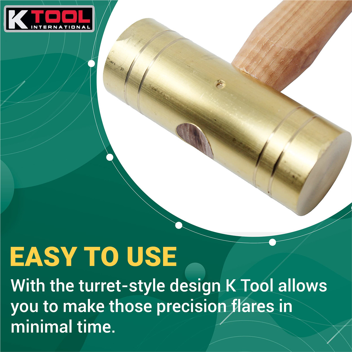 K-Tool 71733 32 oz. Brass Hammers w/ Hickory Handles, 1-1/2″ Head Diameter