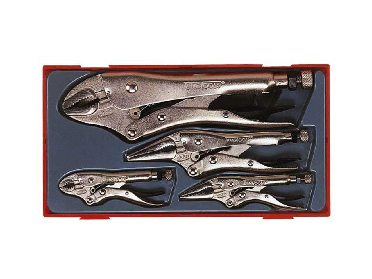 Teng Tools 5 Piece Power Grip Locking Plier Mole Set Long Nose Curved * Offer *