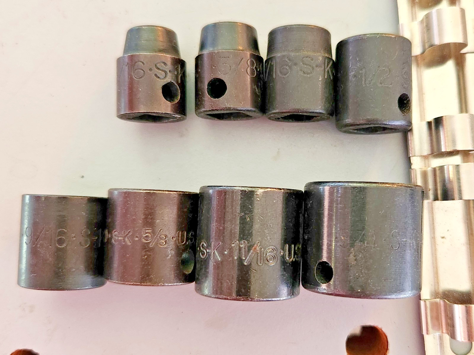 SK Tools USA 3/8 in Drive 6 Pt Impact Socket Set Shallow 8 Pc 5/16 thru 3/4 SAE